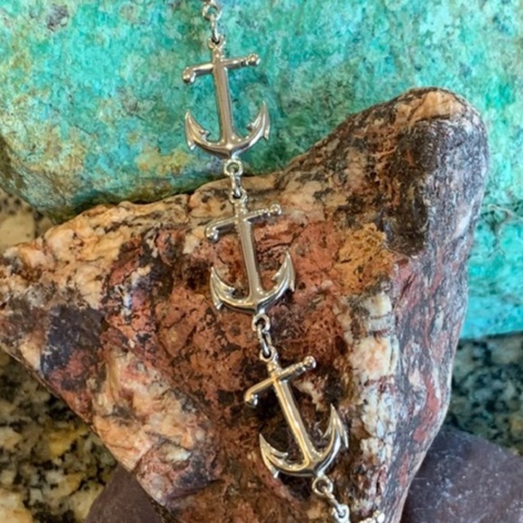 Jewelry Vintage Sterling Silver Anchor Link Bracelet Poshmark